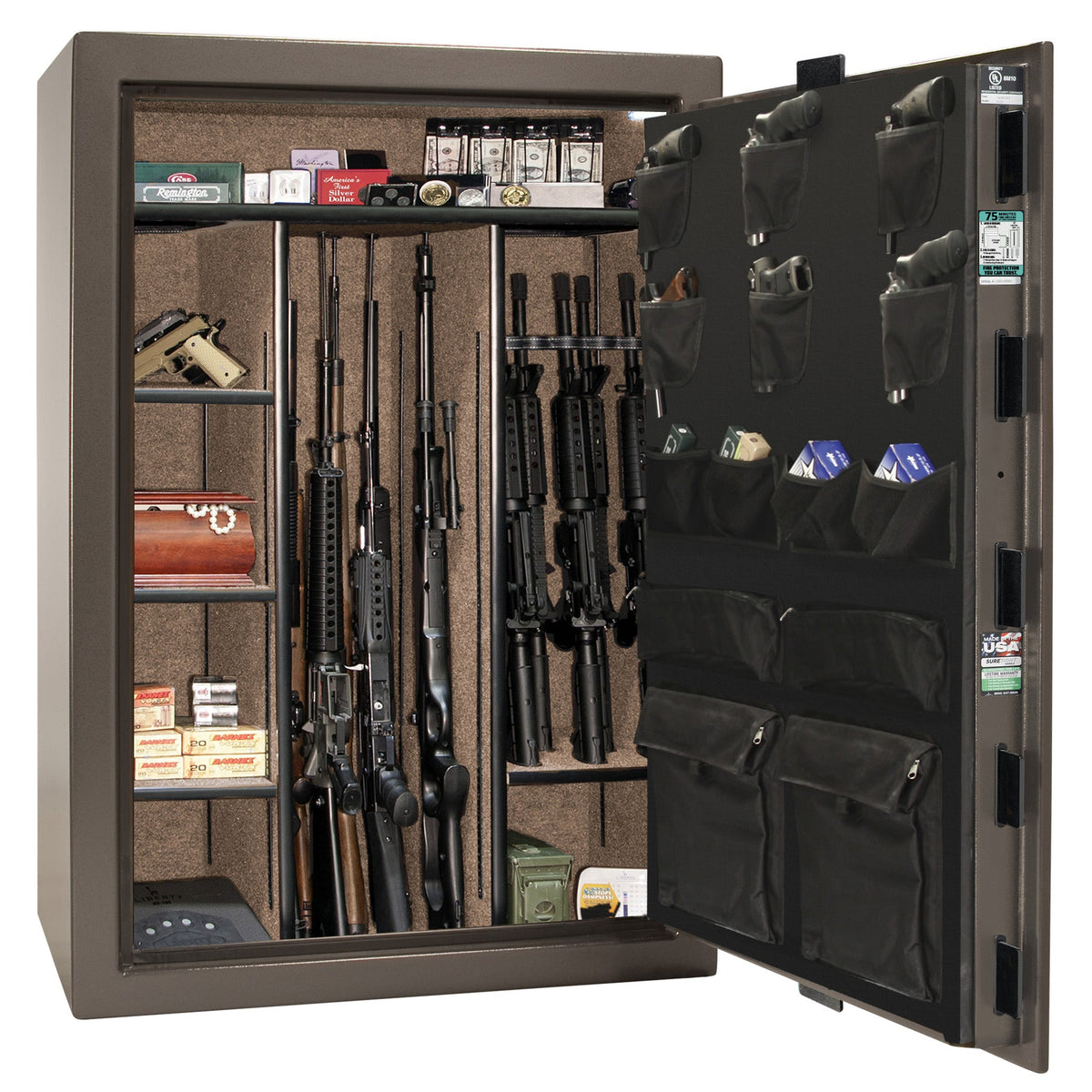 Fatboy Jr. Series | 48XT | Level 4 Security | 75 Minute Fire Protection | Dimensions: 60.5&quot;(H) x 42&quot;(W) x 22&quot;(D) | Up to 48 Long Guns | Bronze Textured | Mechanical Lock